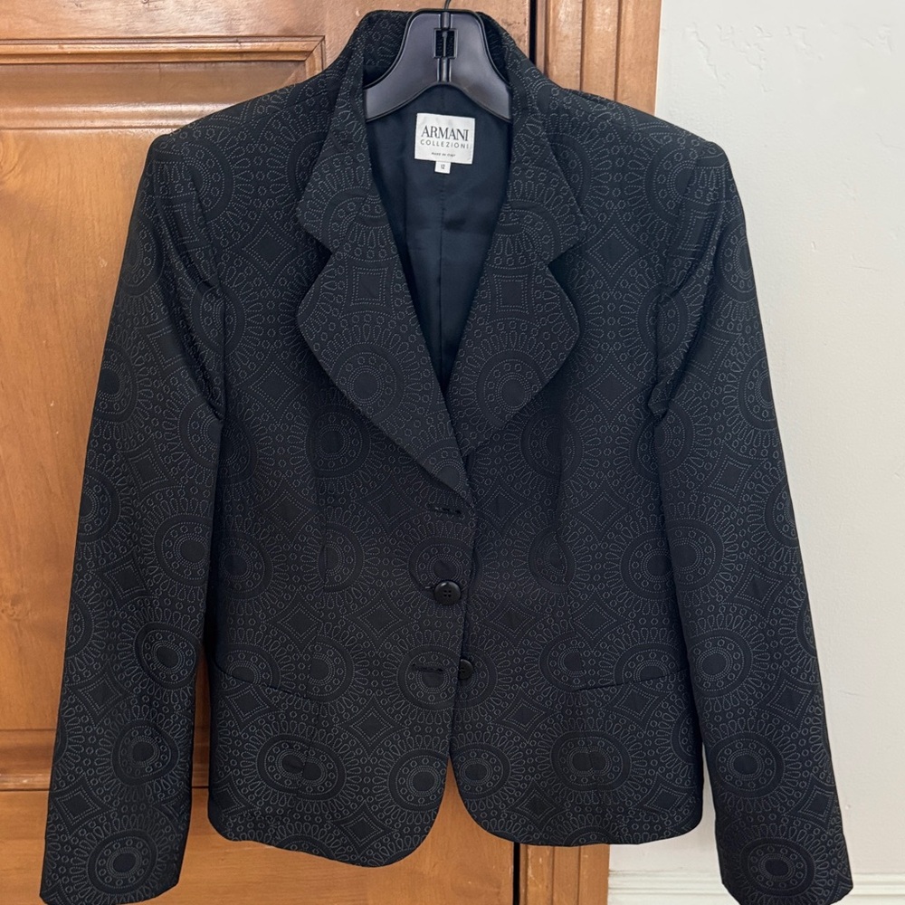 Giorgio Armani Black Textured Women's Blazer